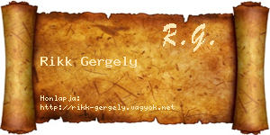 Rikk Gergely névjegykártya